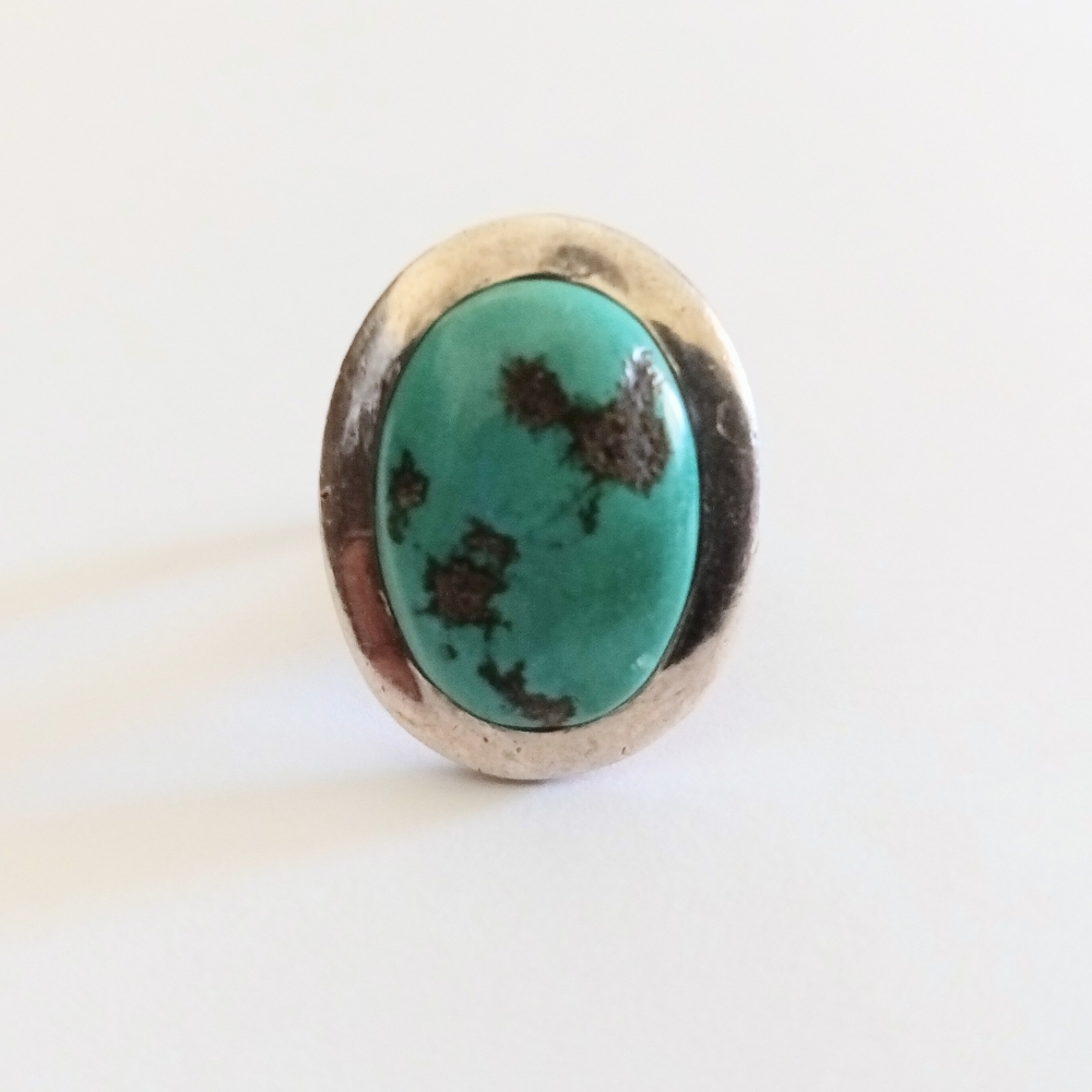 Sterling Silver Turquoise Ring Size 6 3/4 - Picture 1 of 5